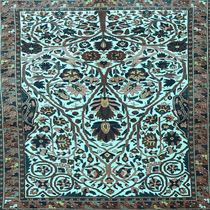 Square Machine Washable Persian Light Blue Traditional Rug, wshtr3804lblu