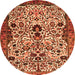 Square Persian Orange Traditional Rug, tr3804org