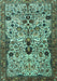 Machine Washable Persian Turquoise Traditional Area Rugs, wshtr3804turq