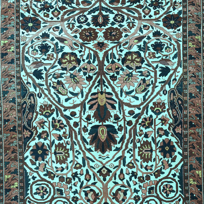 Machine Washable Persian Light Blue Traditional Rug, wshtr3804lblu