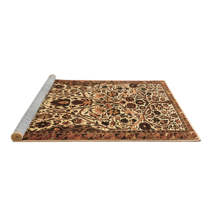 Sideview of Machine Washable Persian Brown Traditional Rug, wshtr3804brn