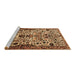 Sideview of Machine Washable Persian Brown Traditional Rug, wshtr3804brn