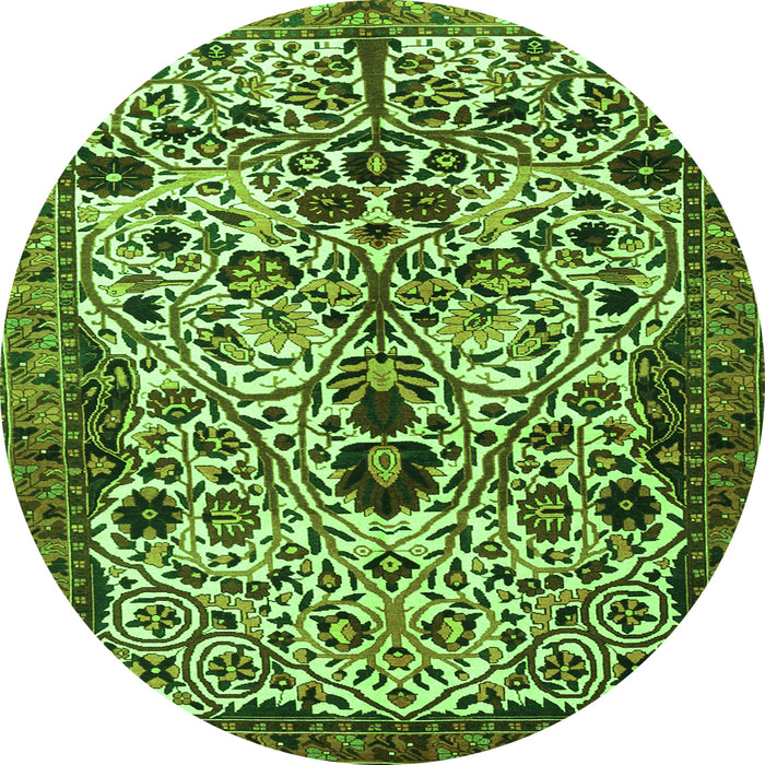 Machine Washable Persian Green Traditional Area Rugs, wshtr3804grn