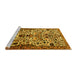 Sideview of Machine Washable Persian Yellow Traditional Rug, wshtr3804yw