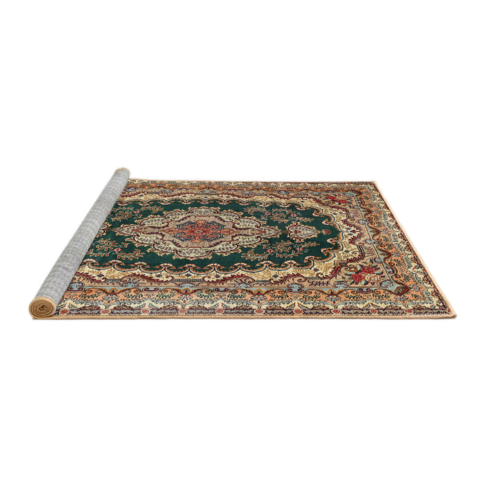 Sideview of Machine Washable Traditional Sepia Brown Rug, wshtr3805