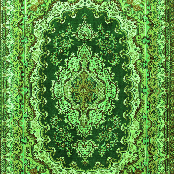 Medallion Green Traditional Rug, tr3805grn