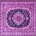 Square Medallion Purple Traditional Rug, tr3805pur