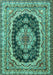 Medallion Turquoise Traditional Rug, tr3805turq