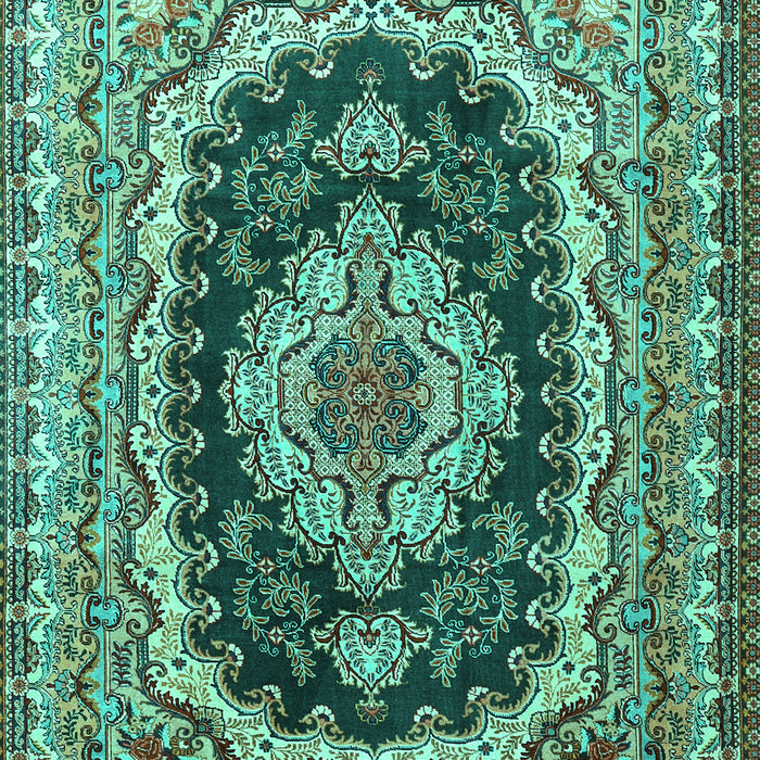 Medallion Turquoise Traditional Rug, tr3805turq