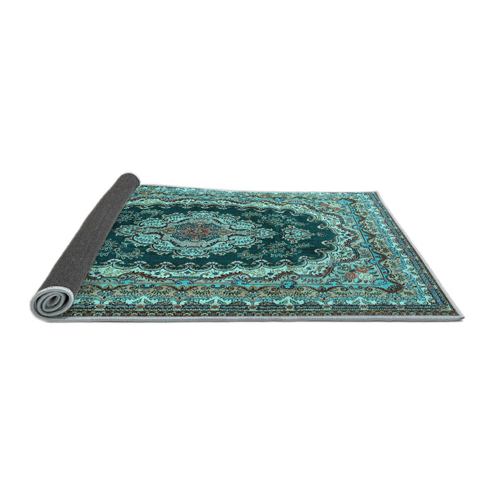 Sideview of Medallion Light Blue Traditional Rug, tr3805lblu