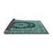 Sideview of Medallion Light Blue Traditional Rug, tr3805lblu