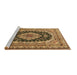 Sideview of Machine Washable Medallion Brown Traditional Rug, wshtr3805brn