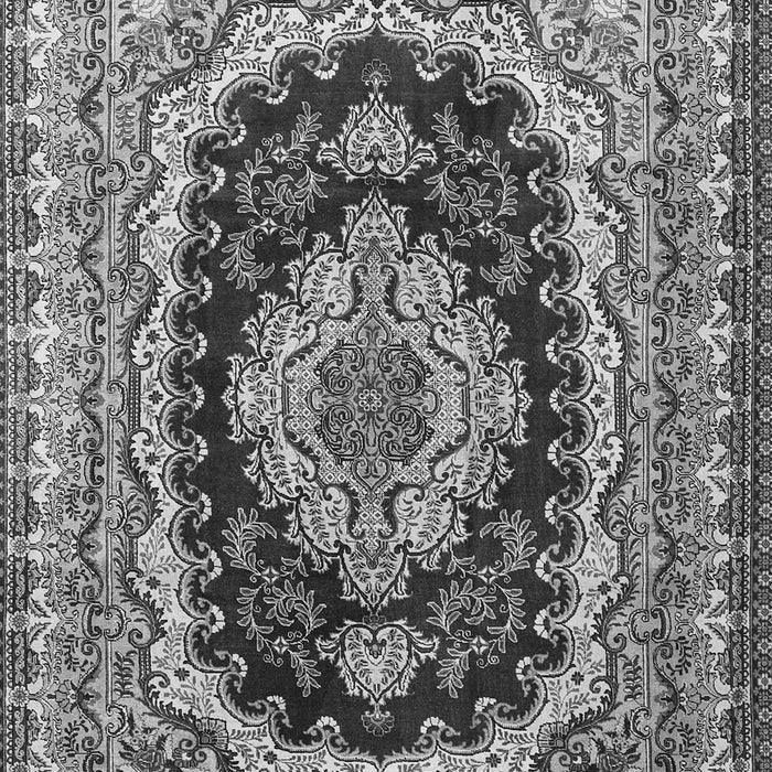 Serging Thickness of Machine Washable Medallion Gray Traditional Rug, wshtr3805gry
