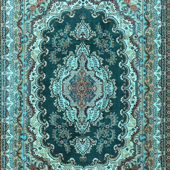 Medallion Light Blue Traditional Rug, tr3805lblu