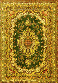 Medallion Yellow Traditional Rug, tr3805yw