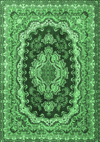 Medallion Emerald Green Traditional Rug, tr3805emgrn