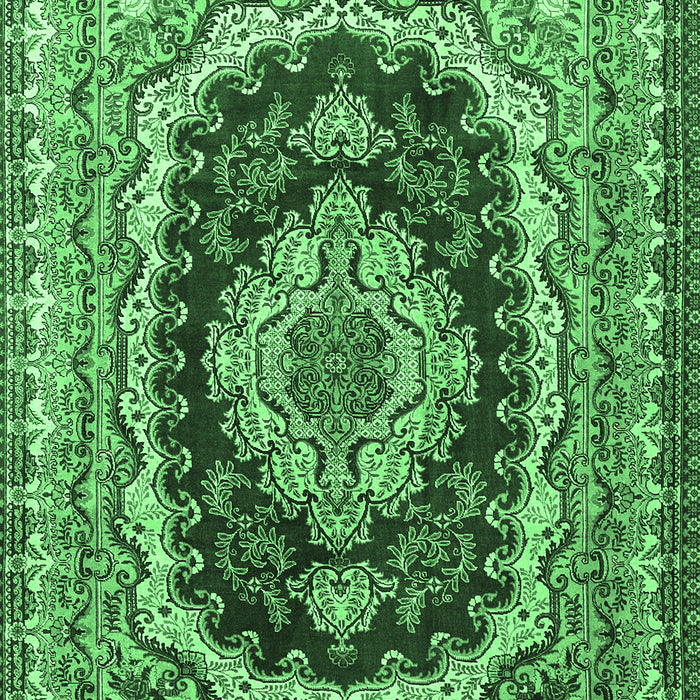 Medallion Emerald Green Traditional Rug, tr3805emgrn