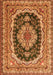 Serging Thickness of Machine Washable Medallion Orange Traditional Area Rugs, wshtr3805org