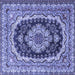 Square Medallion Blue Traditional Rug, tr3805blu