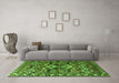 Machine Washable Persian Green Traditional Area Rugs in a Living Room,, wshtr3806grn