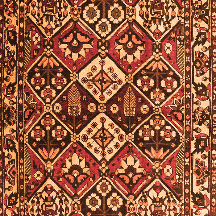 Serging Thickness of Machine Washable Persian Orange Traditional Area Rugs, wshtr3806org