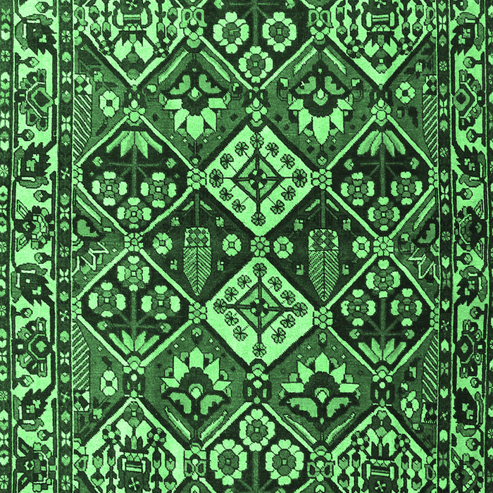 Machine Washable Persian Emerald Green Traditional Area Rugs, wshtr3806emgrn