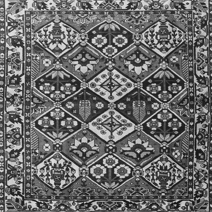 Round Machine Washable Persian Gray Traditional Rug, wshtr3806gry