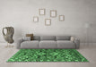 Machine Washable Persian Emerald Green Traditional Area Rugs in a Living Room,, wshtr3806emgrn