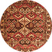 Machine Washable Persian Orange Traditional Area Rugs, wshtr3806org