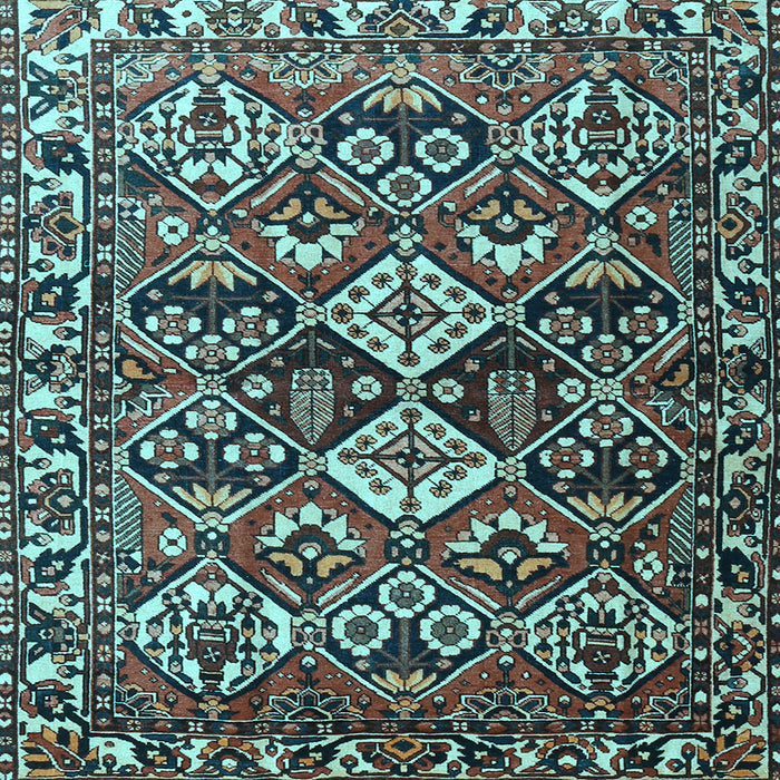 Square Machine Washable Persian Light Blue Traditional Rug, wshtr3806lblu