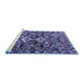 Sideview of Machine Washable Persian Blue Traditional Rug, wshtr3806blu