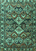 Machine Washable Persian Turquoise Traditional Area Rugs, wshtr3806turq