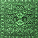 Square Machine Washable Persian Emerald Green Traditional Area Rugs, wshtr3806emgrn