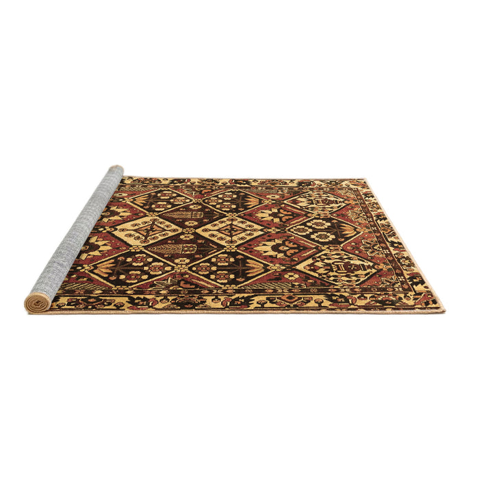 Sideview of Machine Washable Persian Brown Traditional Rug, wshtr3806brn
