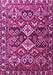 Machine Washable Persian Pink Traditional Rug, wshtr3806pnk