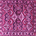 Square Machine Washable Persian Pink Traditional Rug, wshtr3806pnk