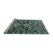 Sideview of Machine Washable Persian Light Blue Traditional Rug, wshtr3806lblu