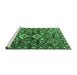 Sideview of Machine Washable Persian Emerald Green Traditional Area Rugs, wshtr3806emgrn