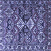 Square Persian Blue Traditional Rug, tr3806blu