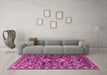 Machine Washable Persian Pink Traditional Rug in a Living Room, wshtr3806pnk