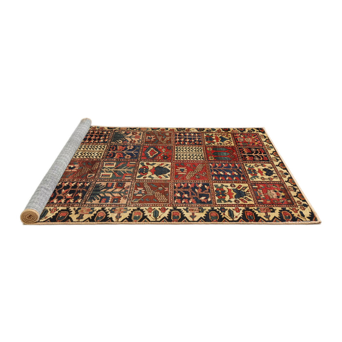 Sideview of Machine Washable Traditional Saffron Red Rug, wshtr3807