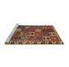 Sideview of Machine Washable Traditional Saffron Red Rug, wshtr3807