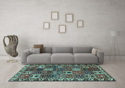 Machine Washable Persian Light Blue Traditional Rug in a Living Room, wshtr3807lblu