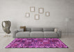 Machine Washable Persian Purple Traditional Area Rugs in a Living Room, wshtr3807pur