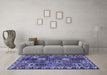 Machine Washable Persian Blue Traditional Rug in a Living Room, wshtr3807blu