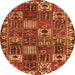 Square Persian Orange Traditional Rug, tr3807org