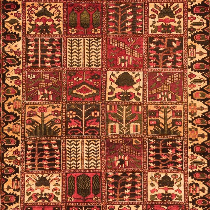 Serging Thickness of Machine Washable Persian Orange Traditional Area Rugs, wshtr3807org