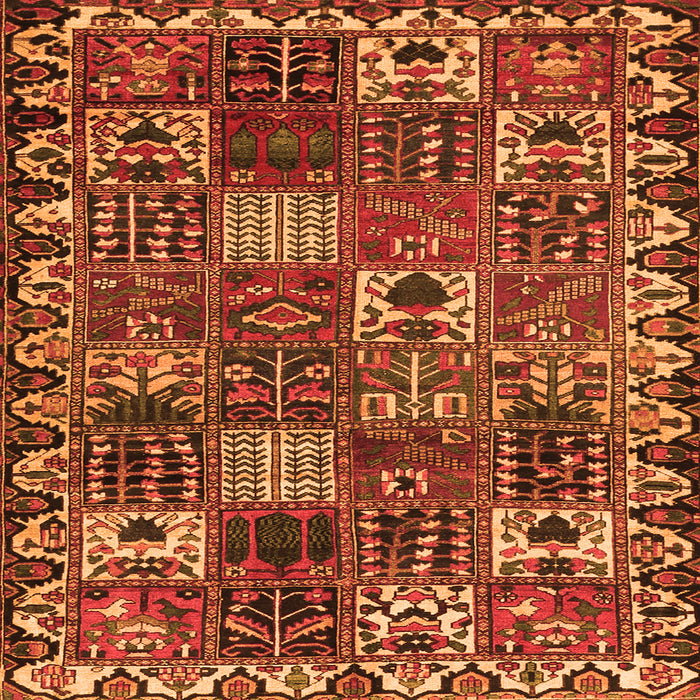 Round Machine Washable Persian Orange Traditional Area Rugs, wshtr3807org