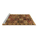 Sideview of Machine Washable Persian Brown Traditional Rug, wshtr3807brn