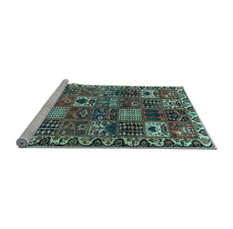 Sideview of Machine Washable Persian Light Blue Traditional Rug, wshtr3807lblu